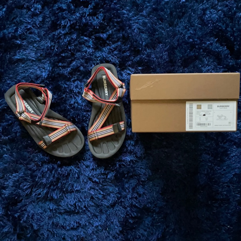 Brand new Burberry Patterson sandals. NEVER worn